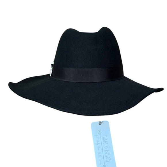 NWT Nikki Beach Astrid Wool Western Hat in Black One Size - Picture 4 of 11